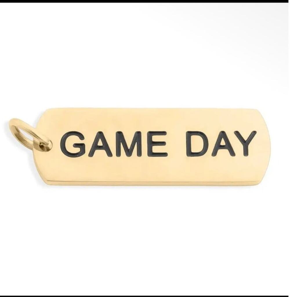 18K Gold Pvd Stainless Steel Game Day Script Charm